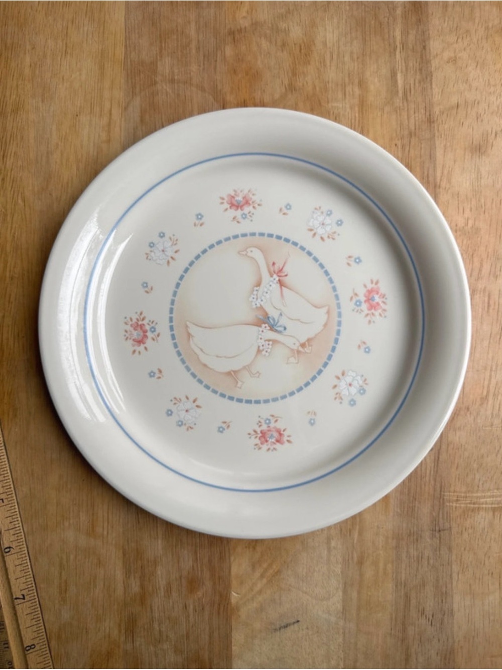 Corning ware Goose Ceramic Dinner Plate granny core rustic farmhouse decor